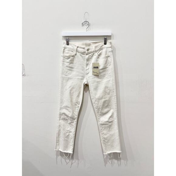 Mother High Waisted Rascal Crop Fray Jeans Fairest Of Them All Women's Size 28 - Picture 2 of 5